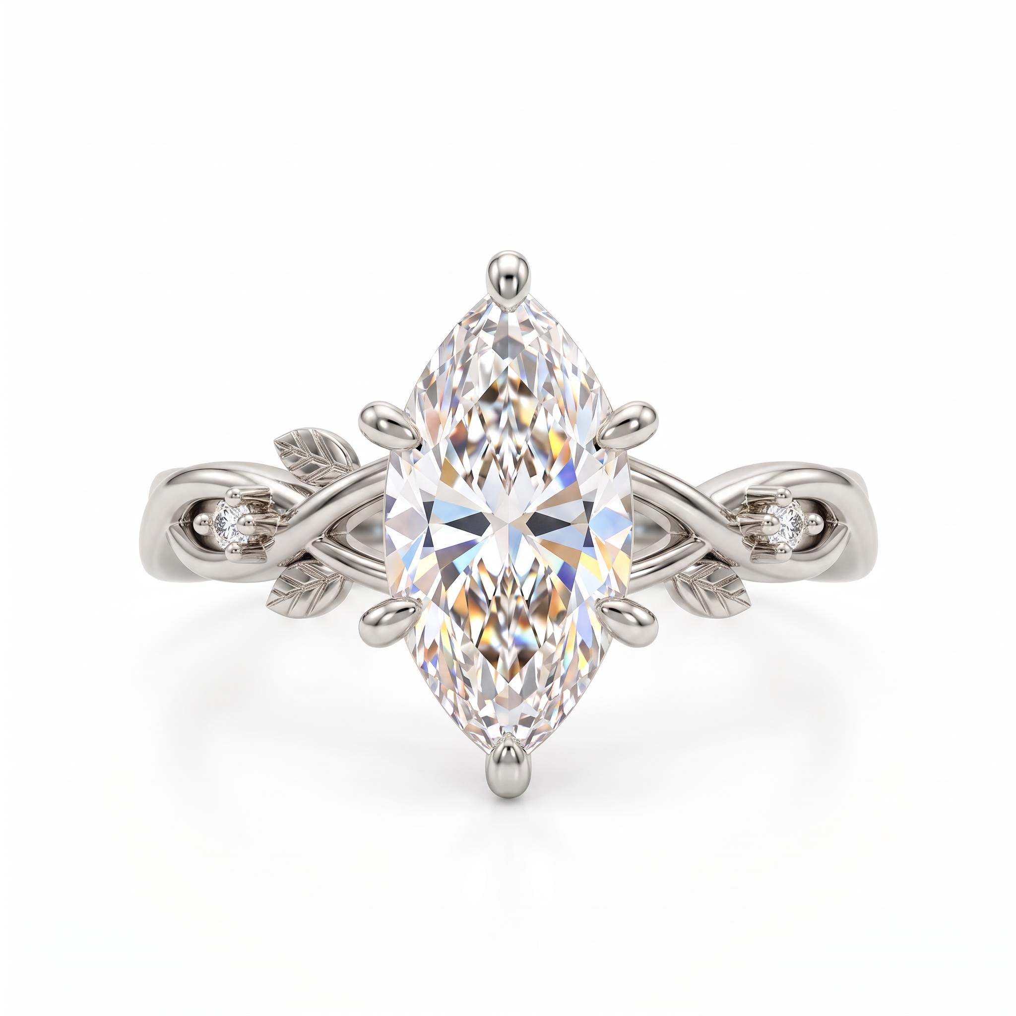 3.03 ct.tw. Nature-inspired Marquise Cut Vine Ring 3.03 ct.tw. Nature-inspired Marquise Cut Vine Ring