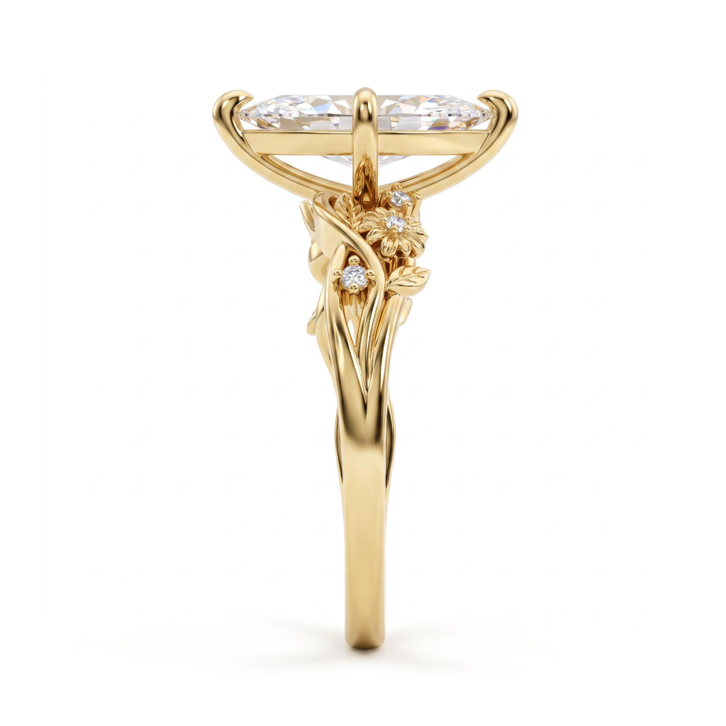 2.04 ct.tw. Nature-inspired Marquise Vine Shank Ring 2.04 ct.tw. Nature-inspired Marquise Vine Shank Ring