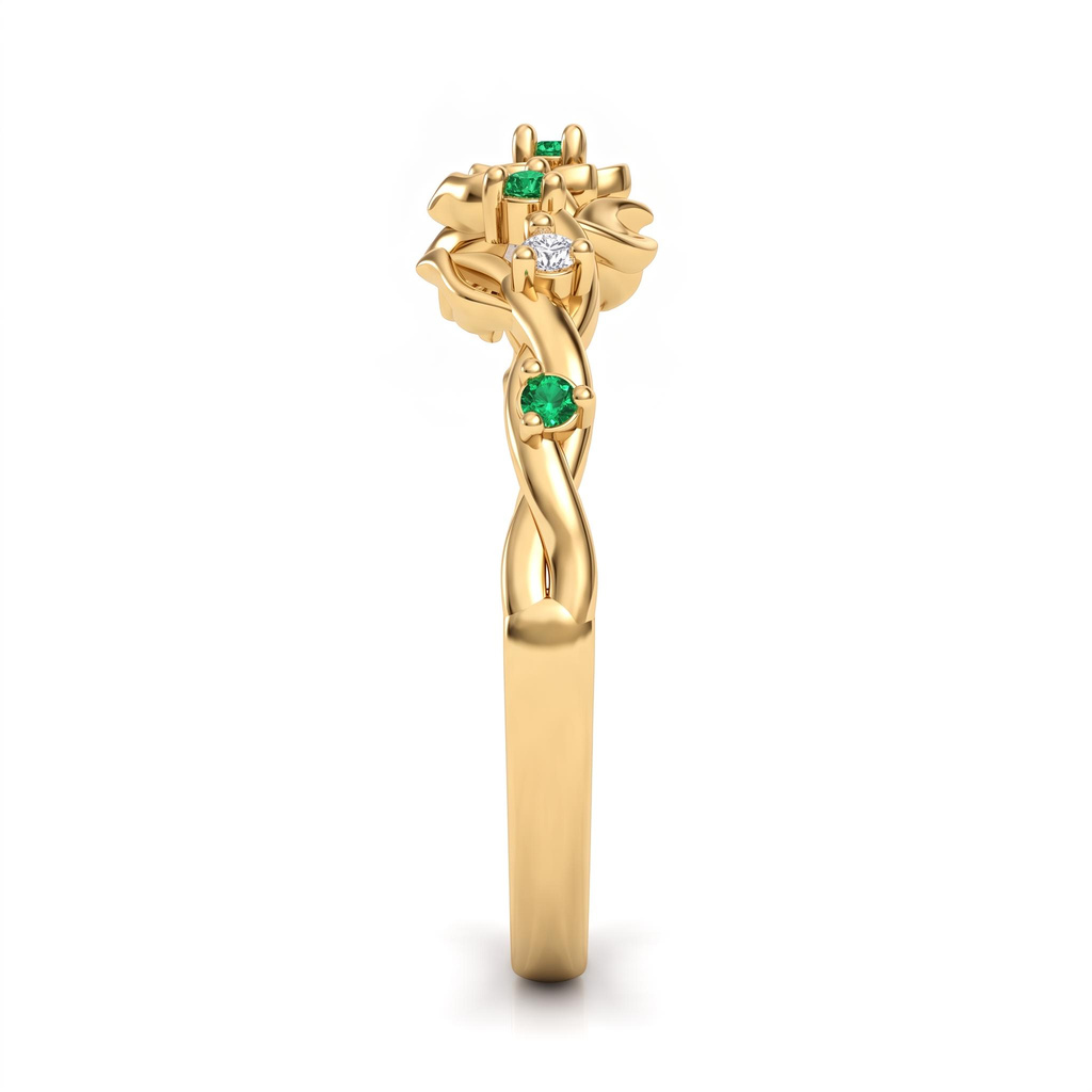 0.4 ct.tw. Nature-inspired Green Gemstone Vine Leaf Band Ring 0.4 ct.tw. Nature-inspired Green Gemstone Vine Leaf Band Ring