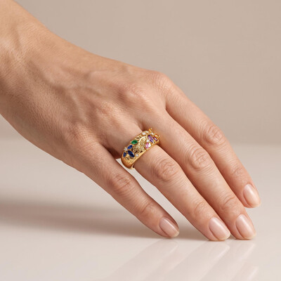 0.39 ct.tw. Vintage Foliage Marquise Colored Gemstone Ring