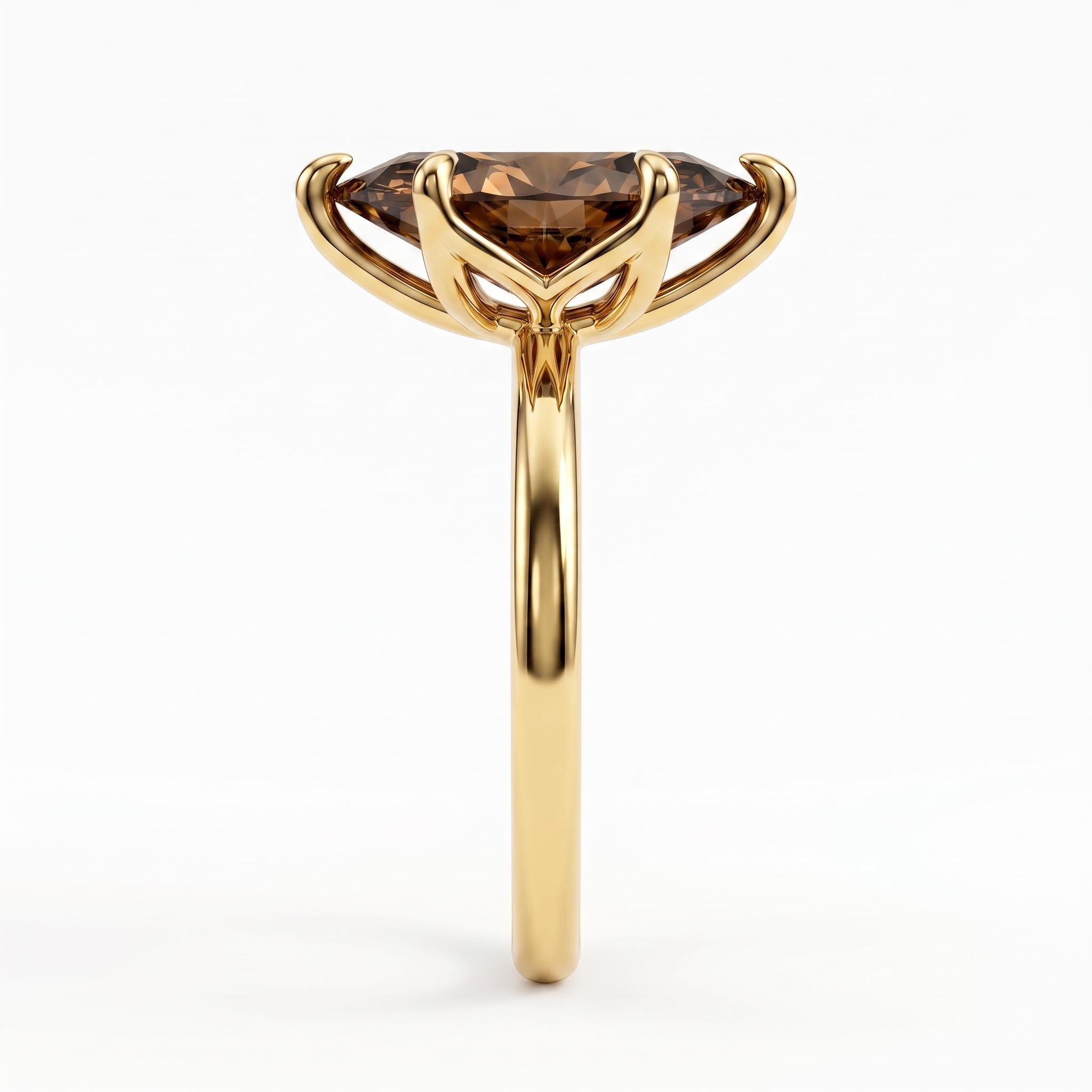 3 ct.tw. Classic Marquise Cut Six-Prong Coffee Chocolate Stone Solitaire Engagement Ring 3 ct.tw. Classic Marquise Cut Six-Prong Coffee Chocolate Stone Solitaire Engagement Ring