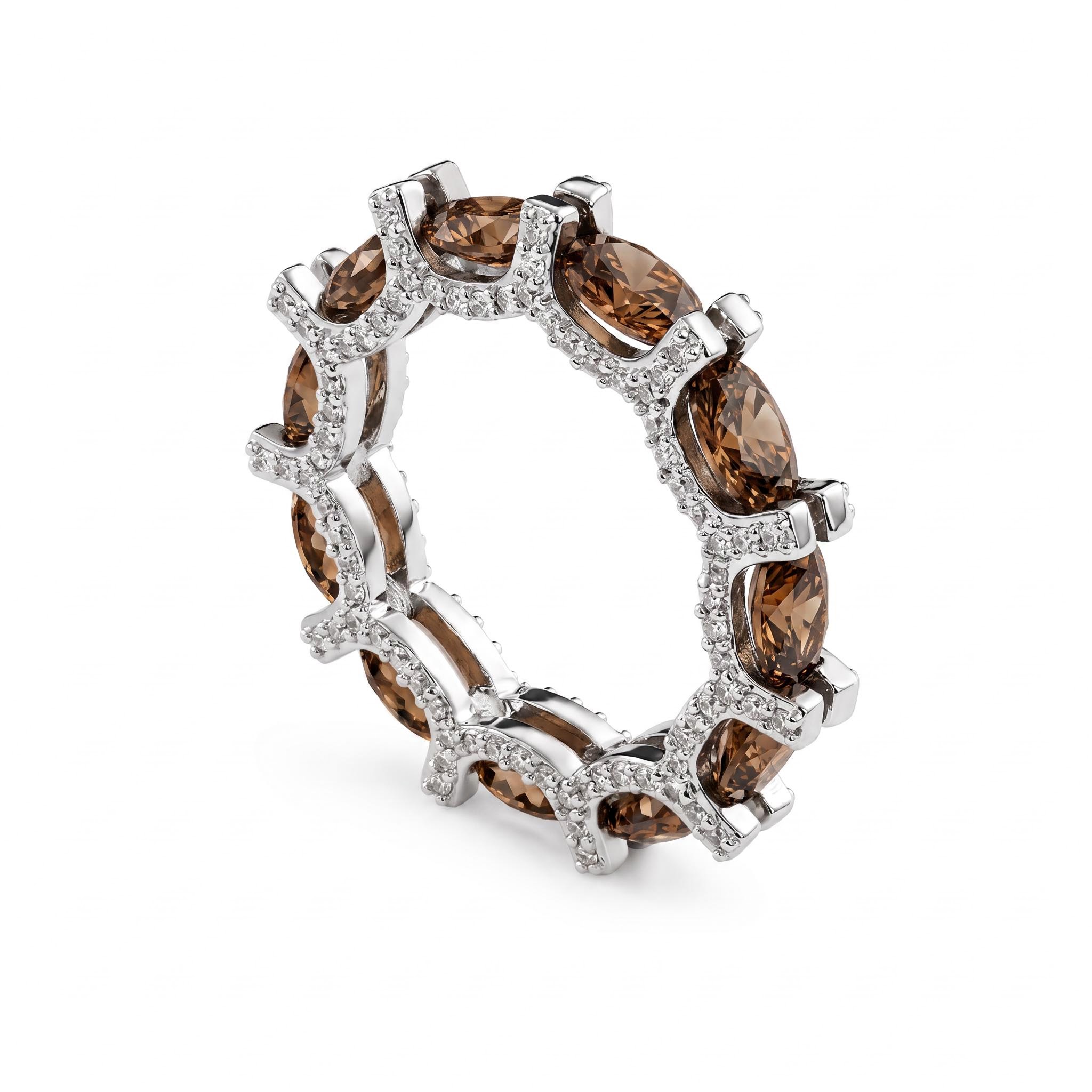 6.71 ct.tw. Oval Cut Coffee Chocolate Stone Wedding Band 6.71 ct.tw. Oval Cut Coffee Chocolate Stone Wedding Band