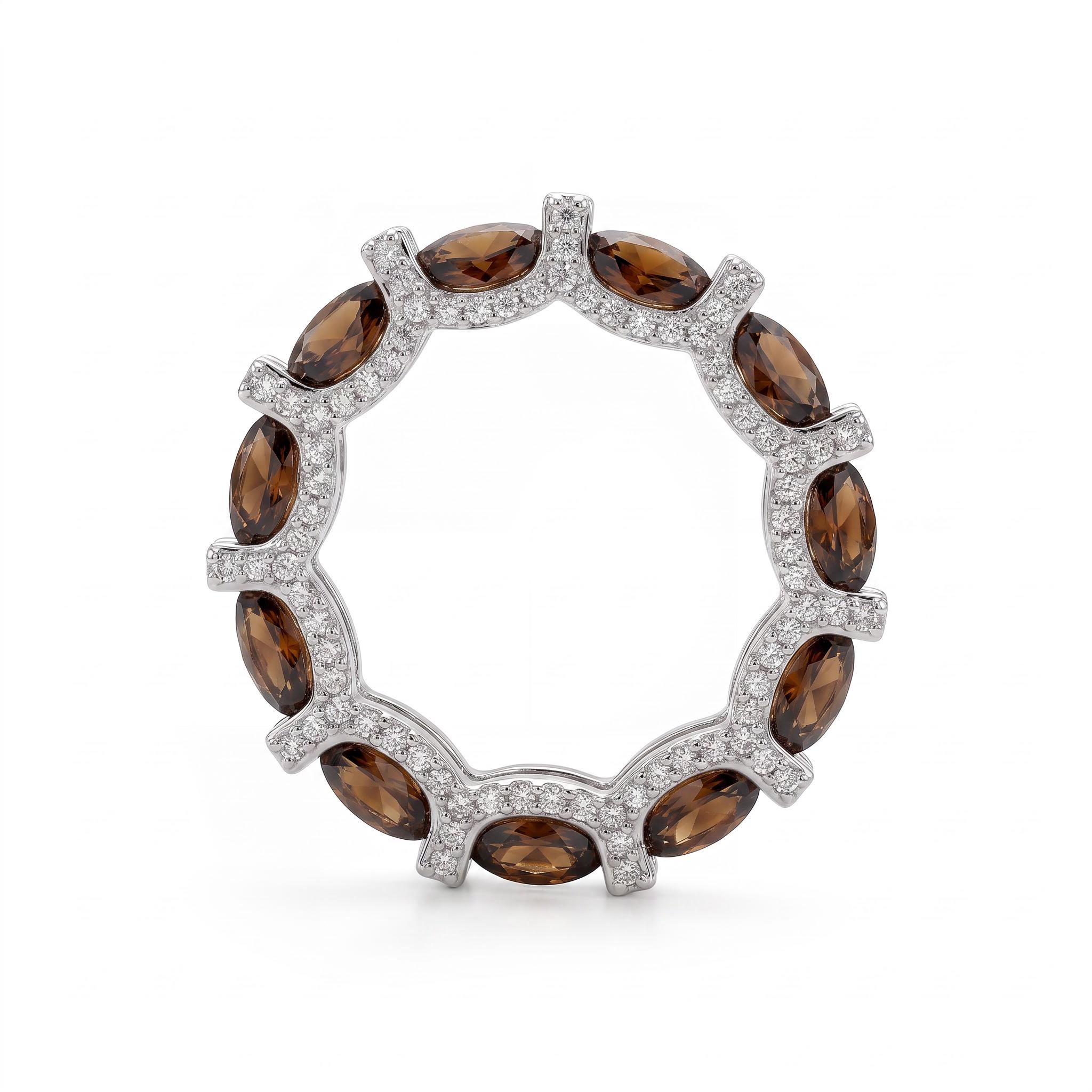 6.71 ct.tw. Oval Cut Coffee Chocolate Stone Wedding Band 6.71 ct.tw. Oval Cut Coffee Chocolate Stone Wedding Band