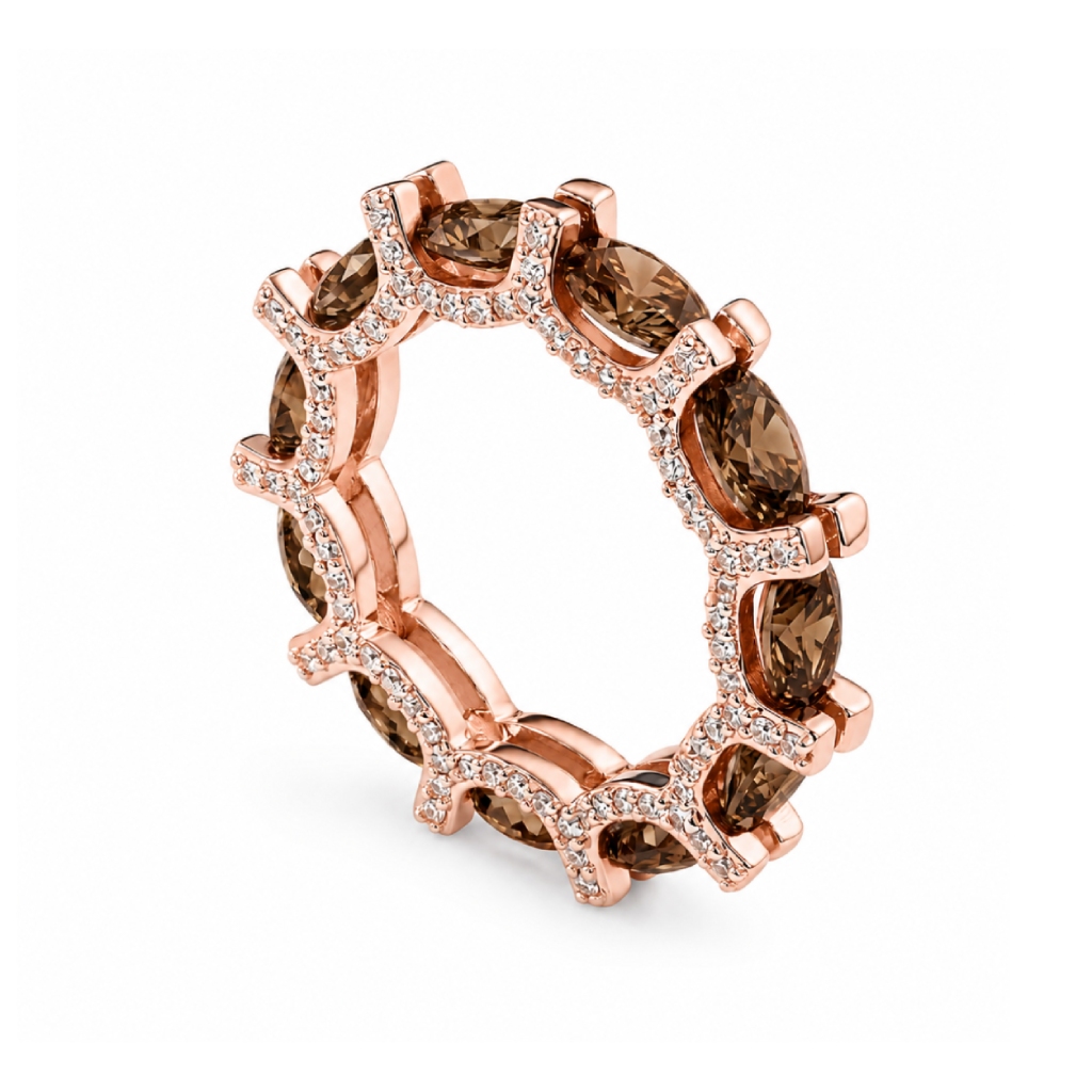 6.71 ct.tw. Oval Cut Coffee Chocolate Stone Wedding Band 6.71 ct.tw. Oval Cut Coffee Chocolate Stone Wedding Band