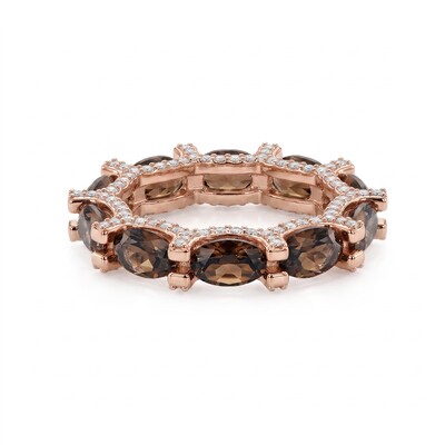 6.71 ct.tw. Oval Cut Coffee Chocolate Stone Wedding Band