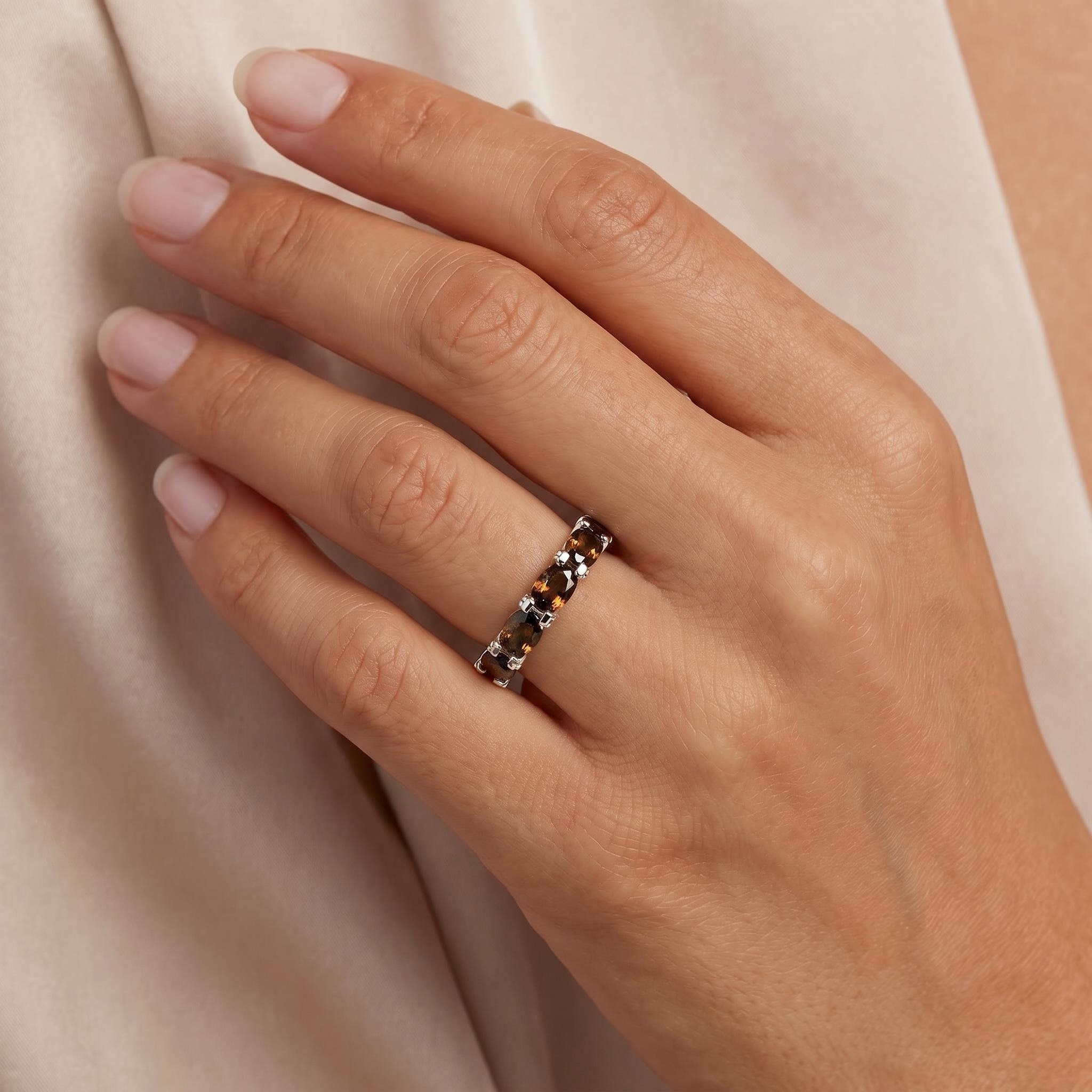 6.71 ct.tw. Oval Cut Coffee Chocolate Stone Wedding Band 6.71 ct.tw. Oval Cut Coffee Chocolate Stone Wedding Band