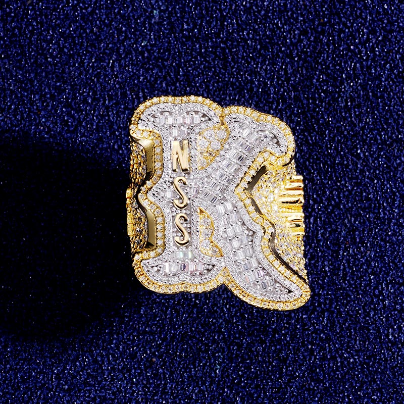 Custom S925 & VVS1 Baguette Moissanite Letter Ring Deposit