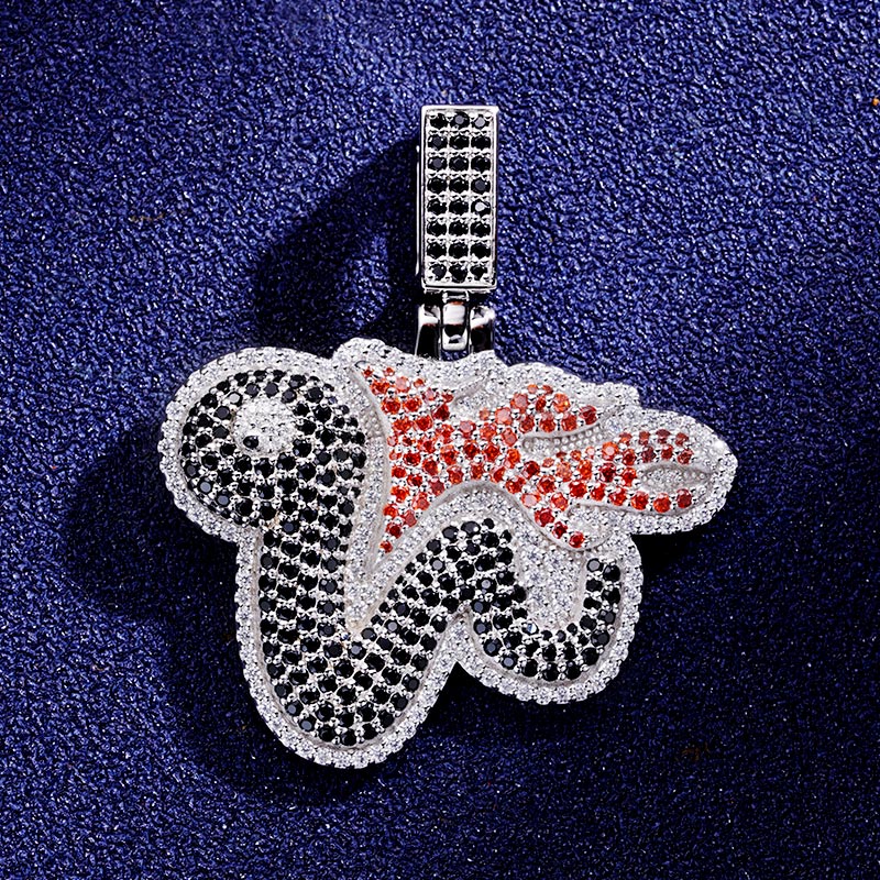 Custom S925 Iced Unique Snake Pendant Deposit
