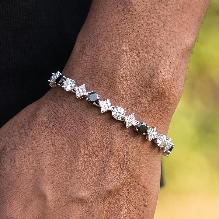 Iced Out Black & White Star Tennis Bracelet Iced Out Black & White Star Tennis Bracelet