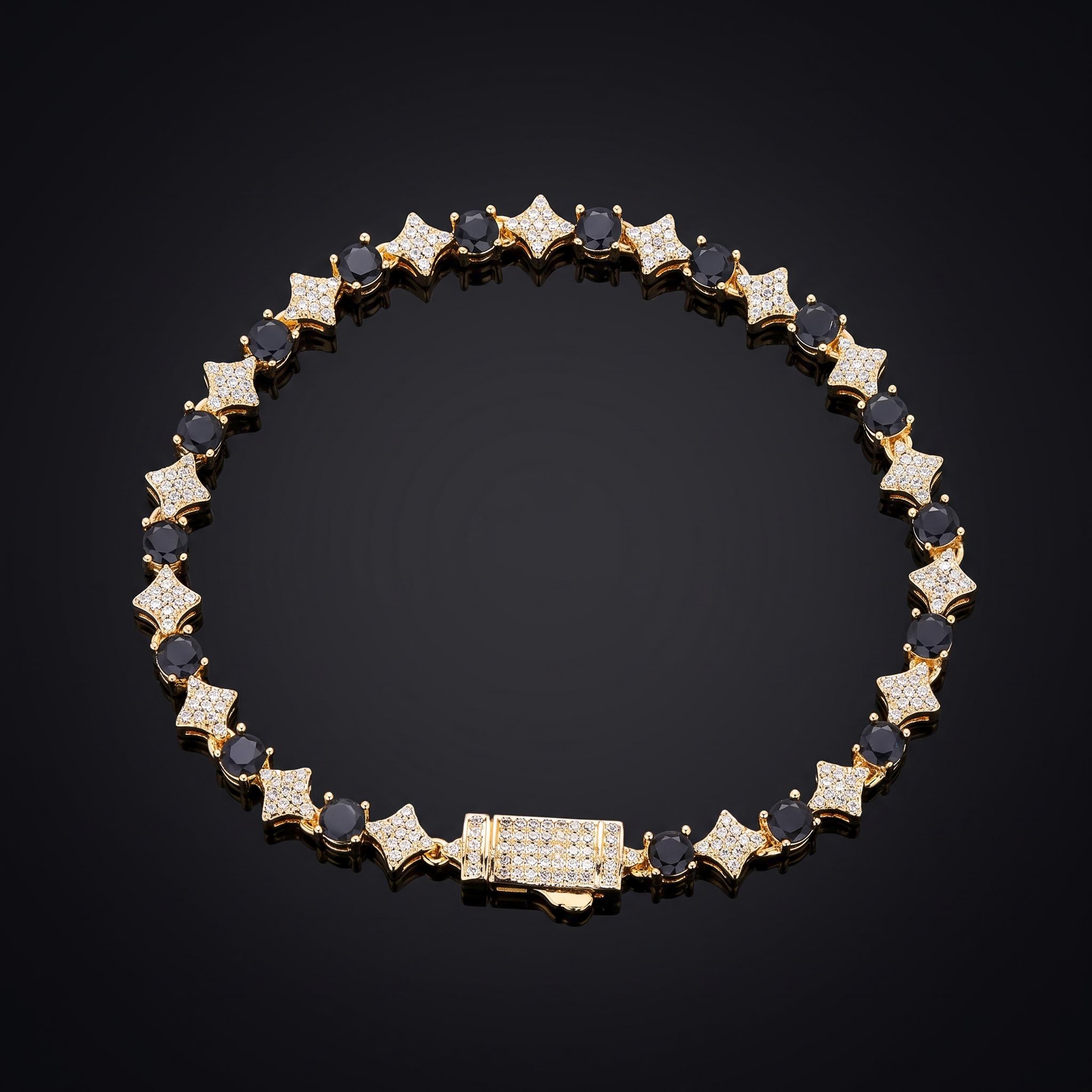 Iced Out Black & White Star Tennis Bracelet Iced Out Black & White Star Tennis Bracelet