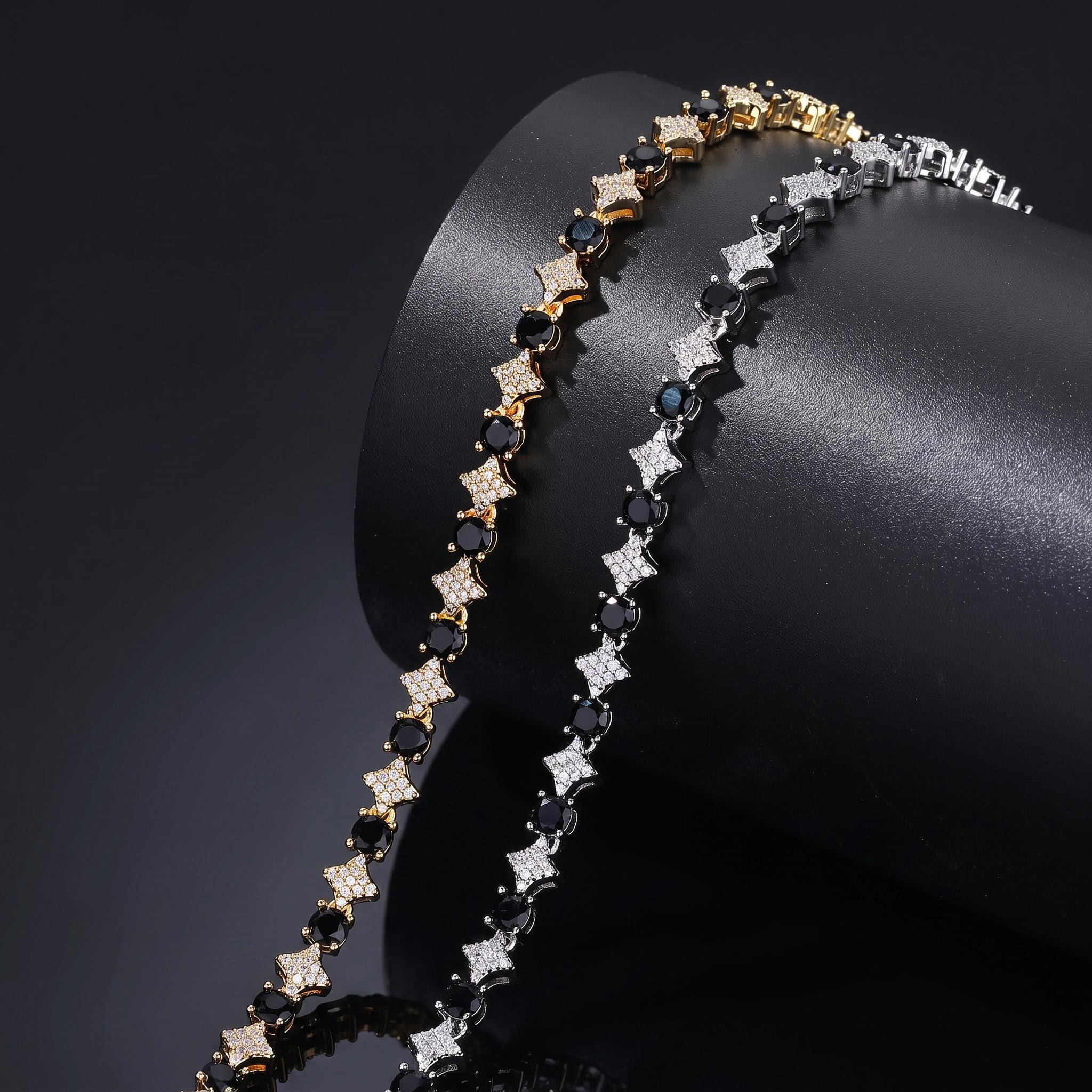 Iced Out Black & White Star Tennis Bracelet Iced Out Black & White Star Tennis Bracelet