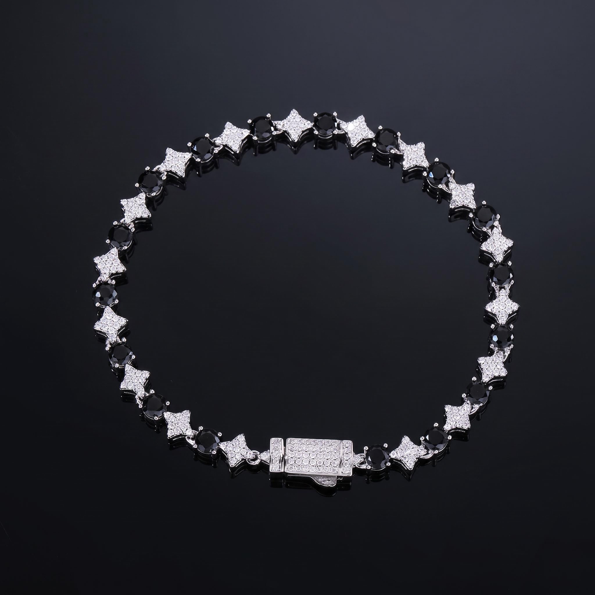 Iced Out Black & White Star Tennis Bracelet Iced Out Black & White Star Tennis Bracelet