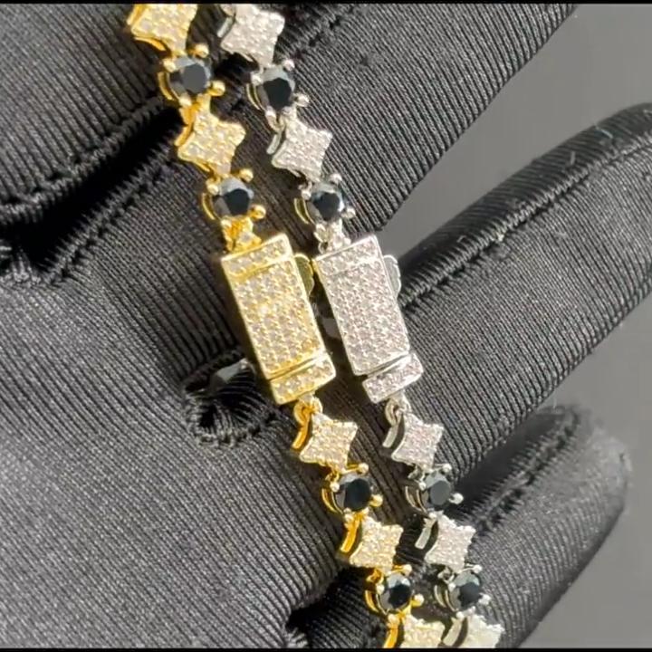 Iced Out Black & White Star Tennis Bracelet Iced Out Black & White Star Tennis Bracelet