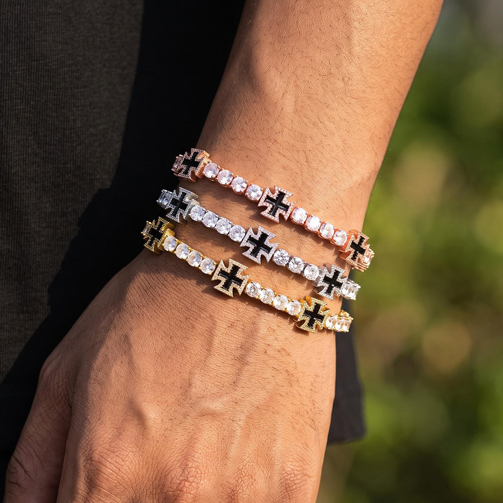 Iced Out Black Cross Tennis Bracelet Iced Out Black Cross Tennis Bracelet