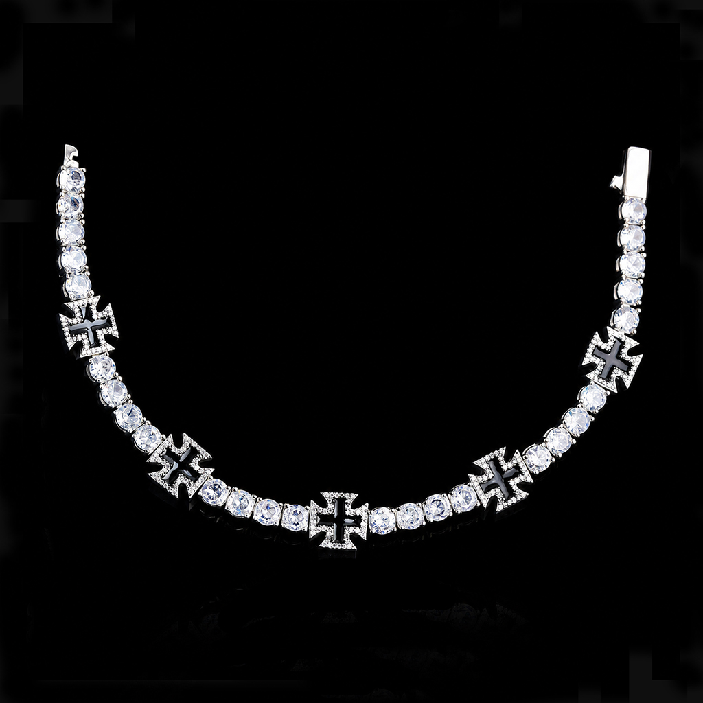 Iced Out Black Cross Tennis Bracelet Iced Out Black Cross Tennis Bracelet