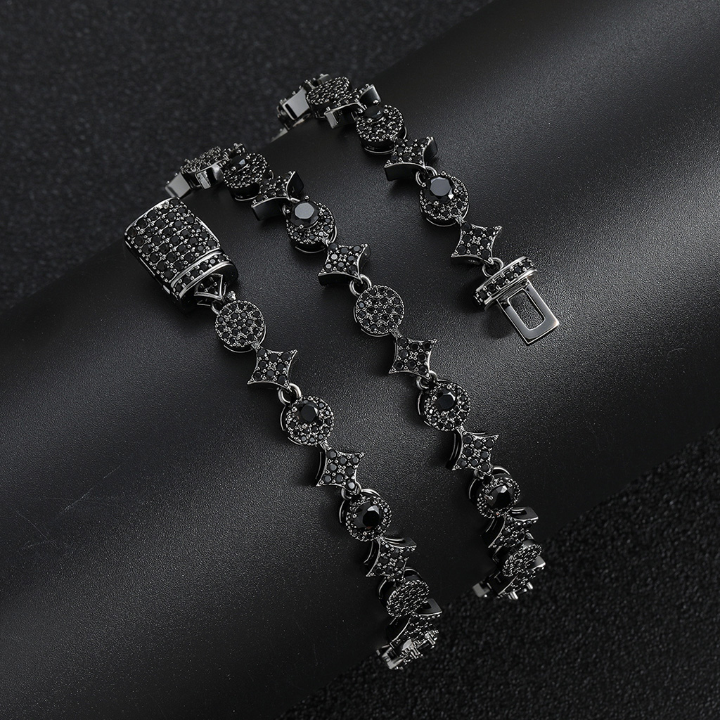 Iced Out 8mm Star Black Tennis Chain Iced Out 8mm Star Black Tennis Chain