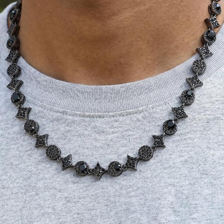 Iced Out 8mm Star Black Tennis Chain