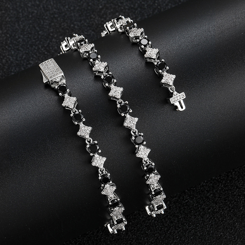Iced Out Black&White Star Tennis Chain Iced Out Black&White Star Tennis Chain