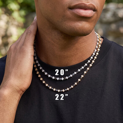 Iced Out Black&White Star Tennis Chain
