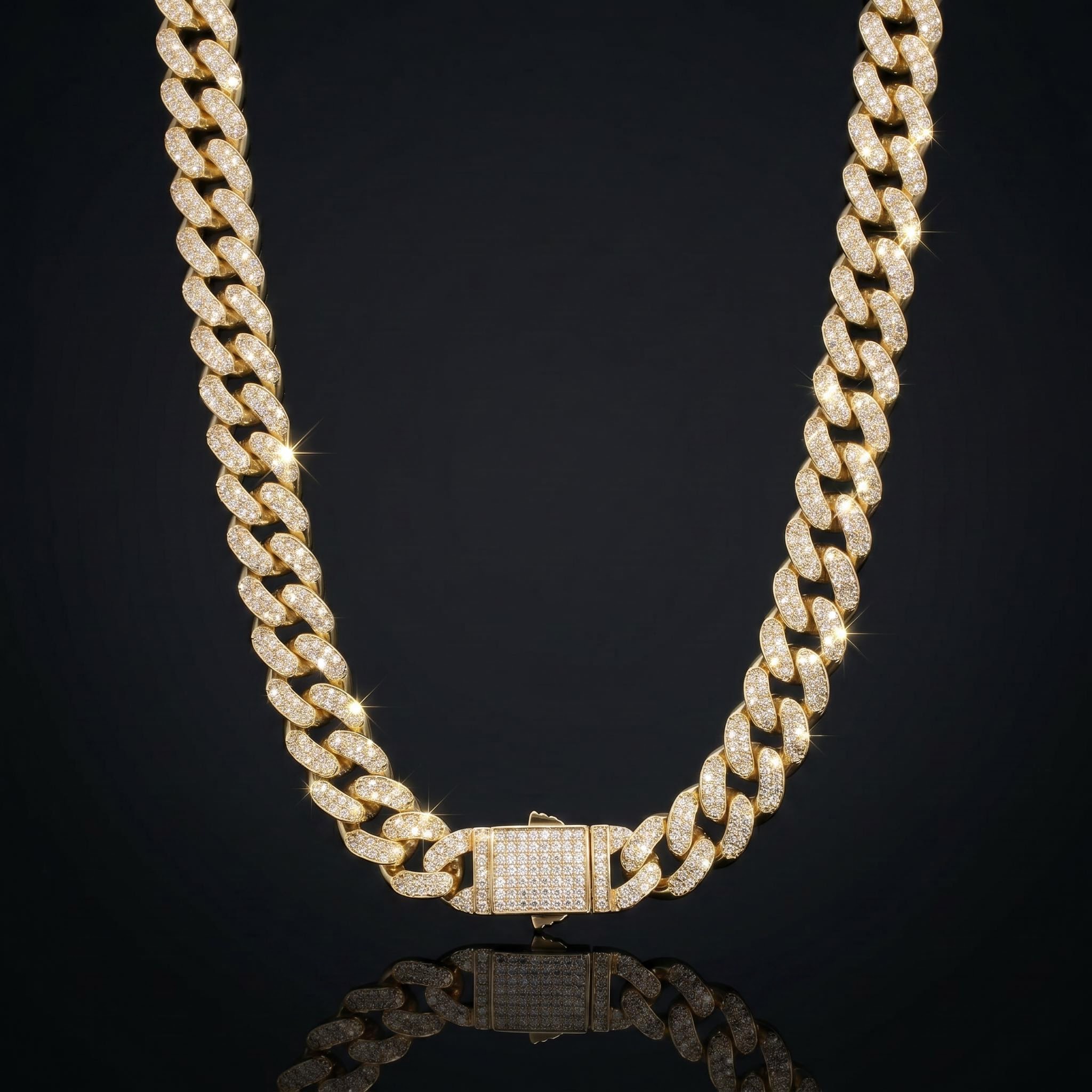 14mm Iced Out Classic Cuban Chain 14mm Iced Out Classic Cuban Chain