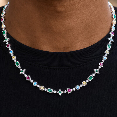 Iced Out 7mm Multi-color Diamonds Chain