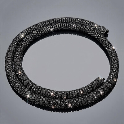 Iced Out 6mm Black Snake Chain