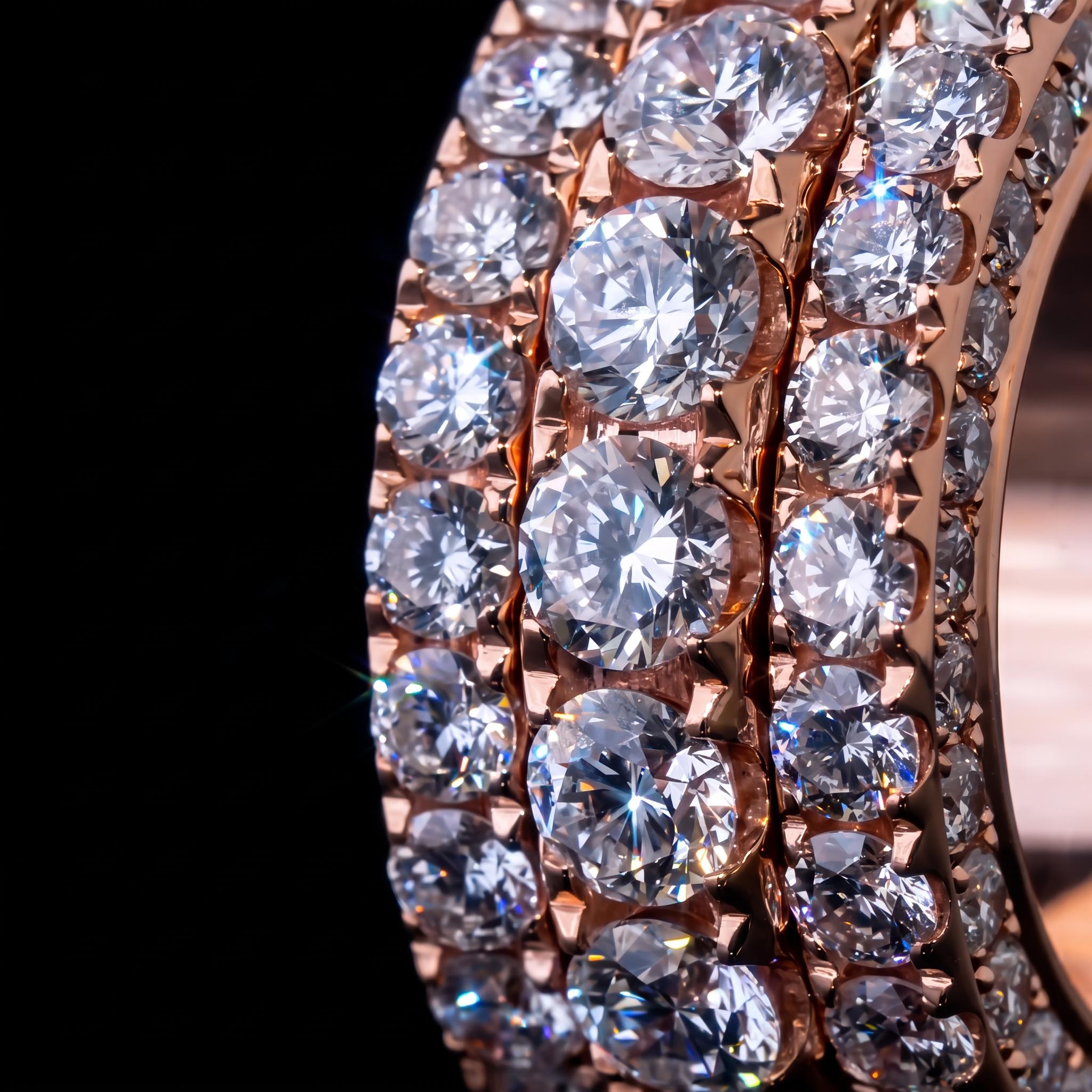 Iced Out Round Cut Diamond Spinner Ring