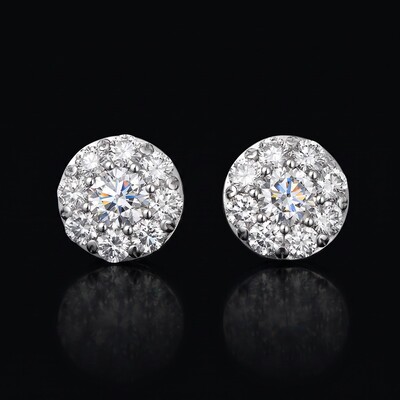 Iced Out Cluster Stud Earrings