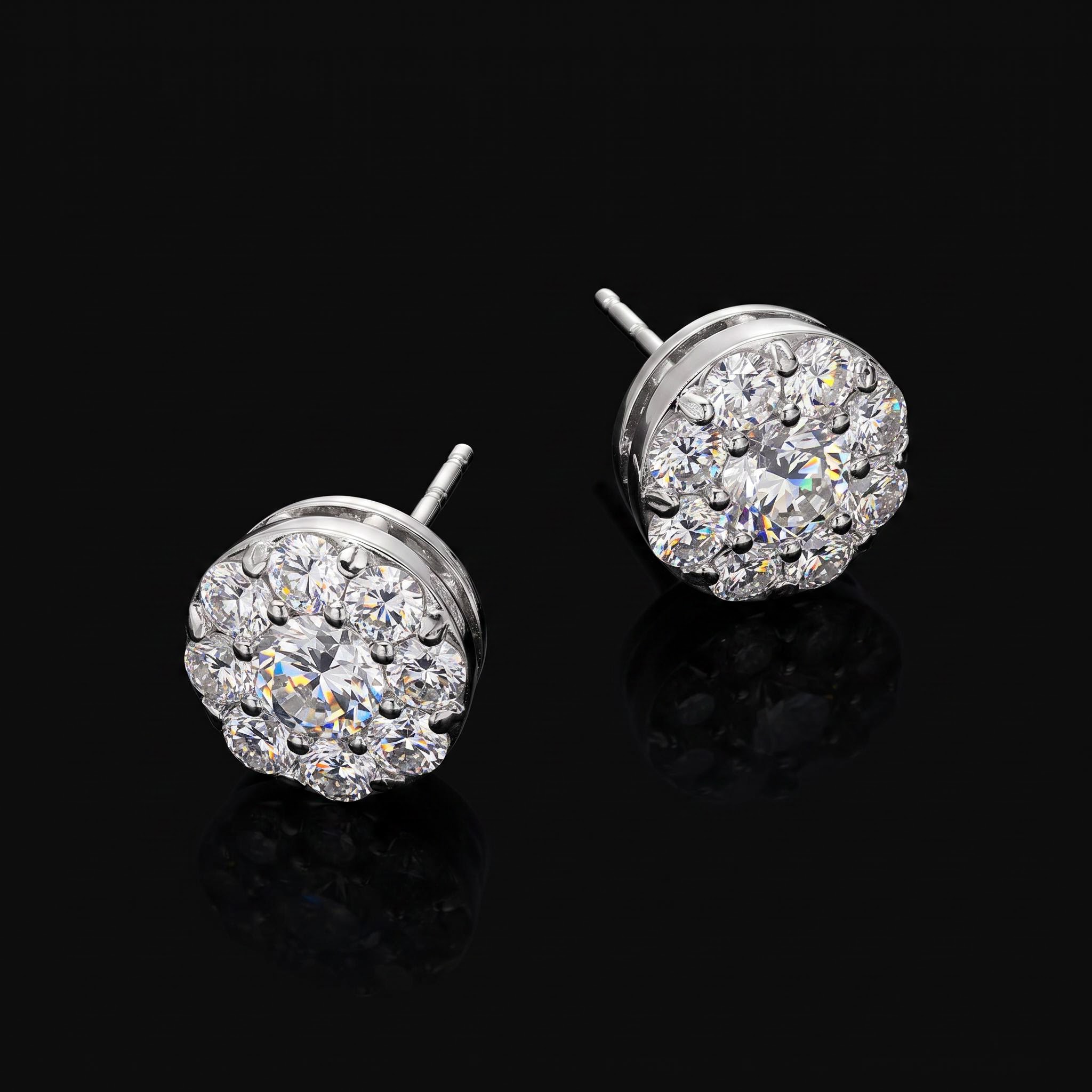 Iced Out Cluster Stud Earrings Iced Out Cluster Stud Earrings