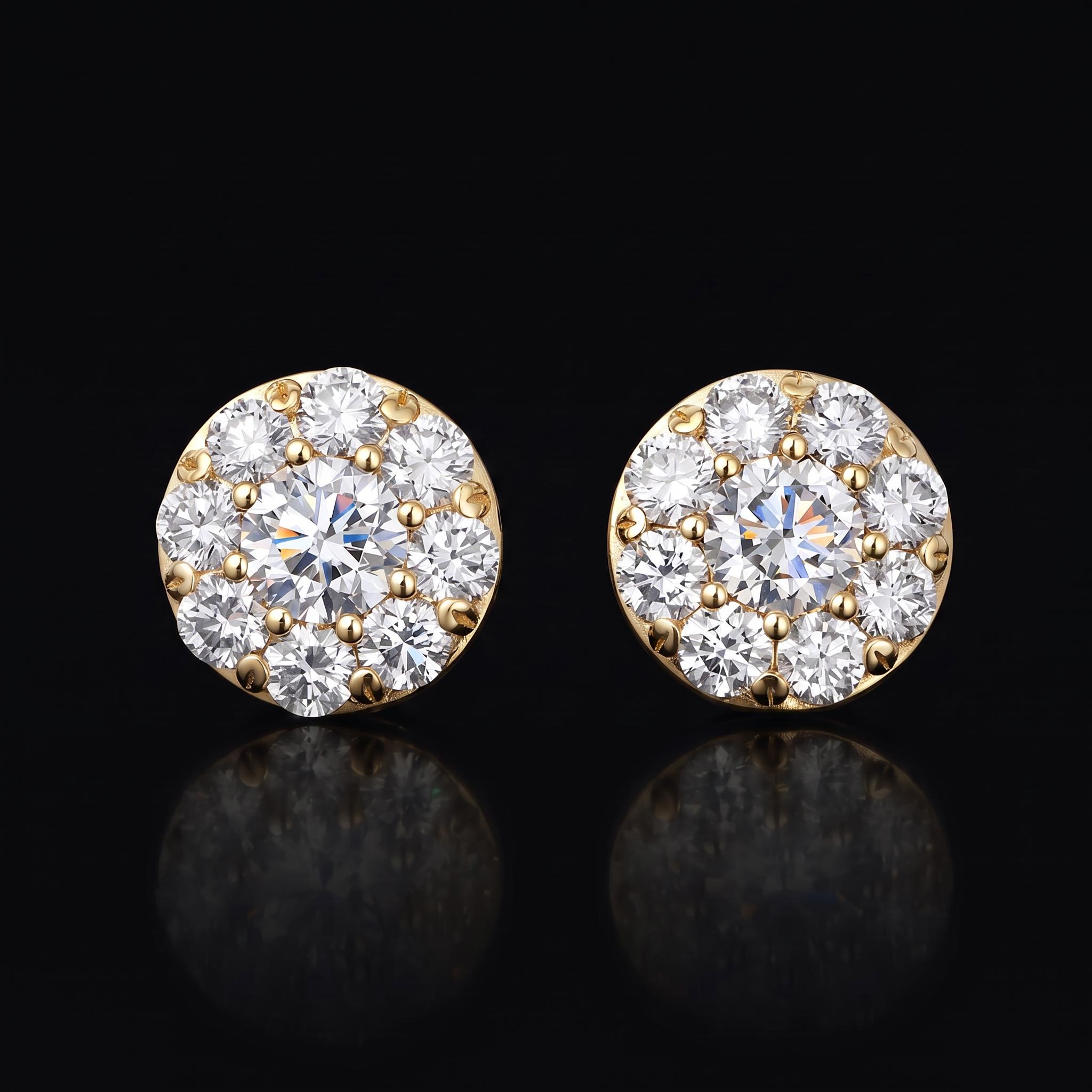 Iced Out Cluster Stud Earrings Iced Out Cluster Stud Earrings