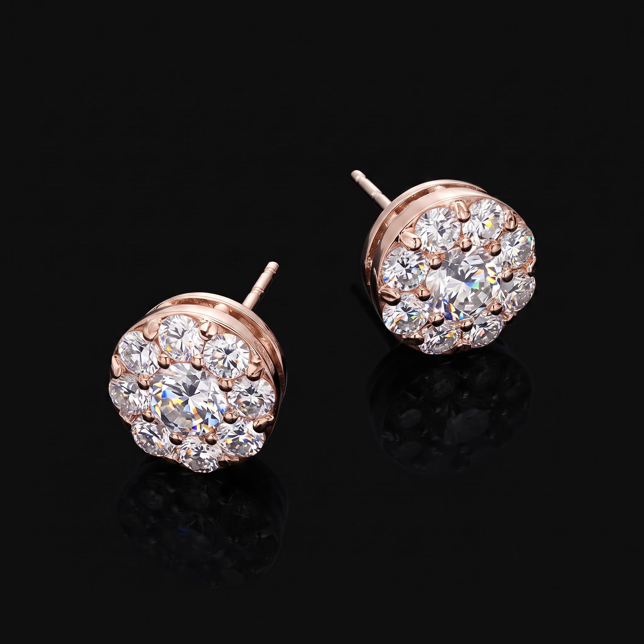 Iced Out Cluster Stud Earrings Iced Out Cluster Stud Earrings