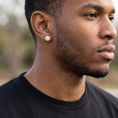 Iced Out Cluster Stud Earrings