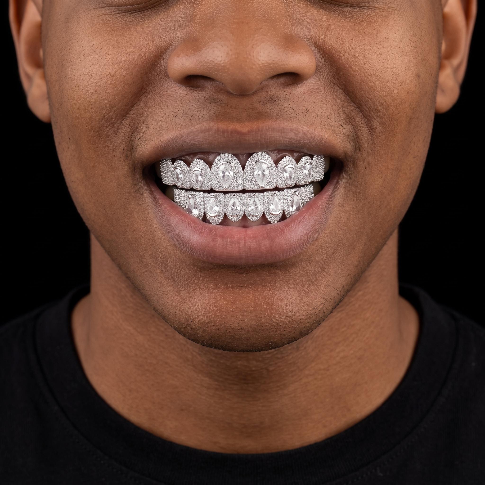 Iced Out Pear Cut Grillz Set