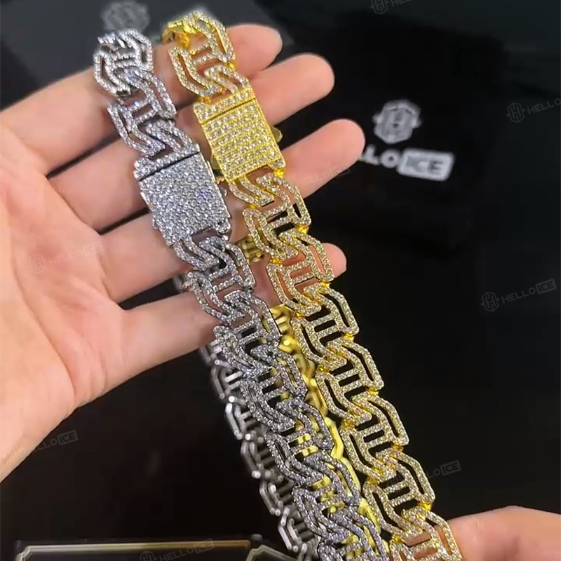 16mm Iced Out Cuban Link Chain and Bracelet Set