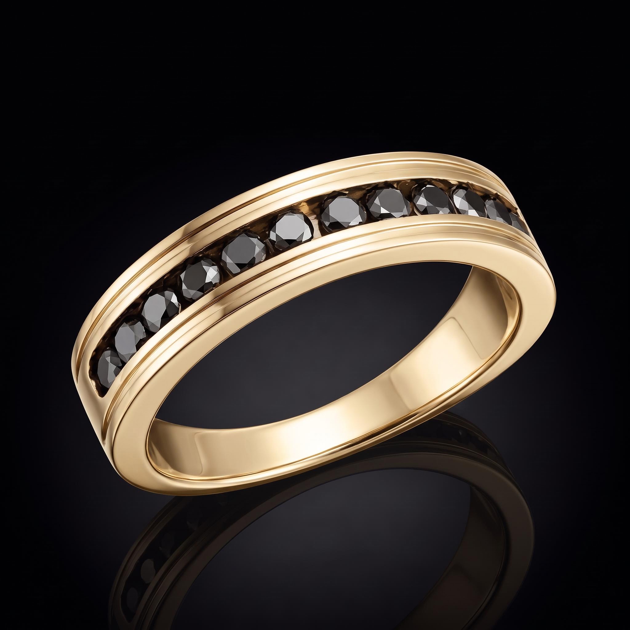 925 Silver & VVS1 Moissanite Black Diamond Band Ring 925 Silver & VVS1 Moissanite Black Diamond Band Ring