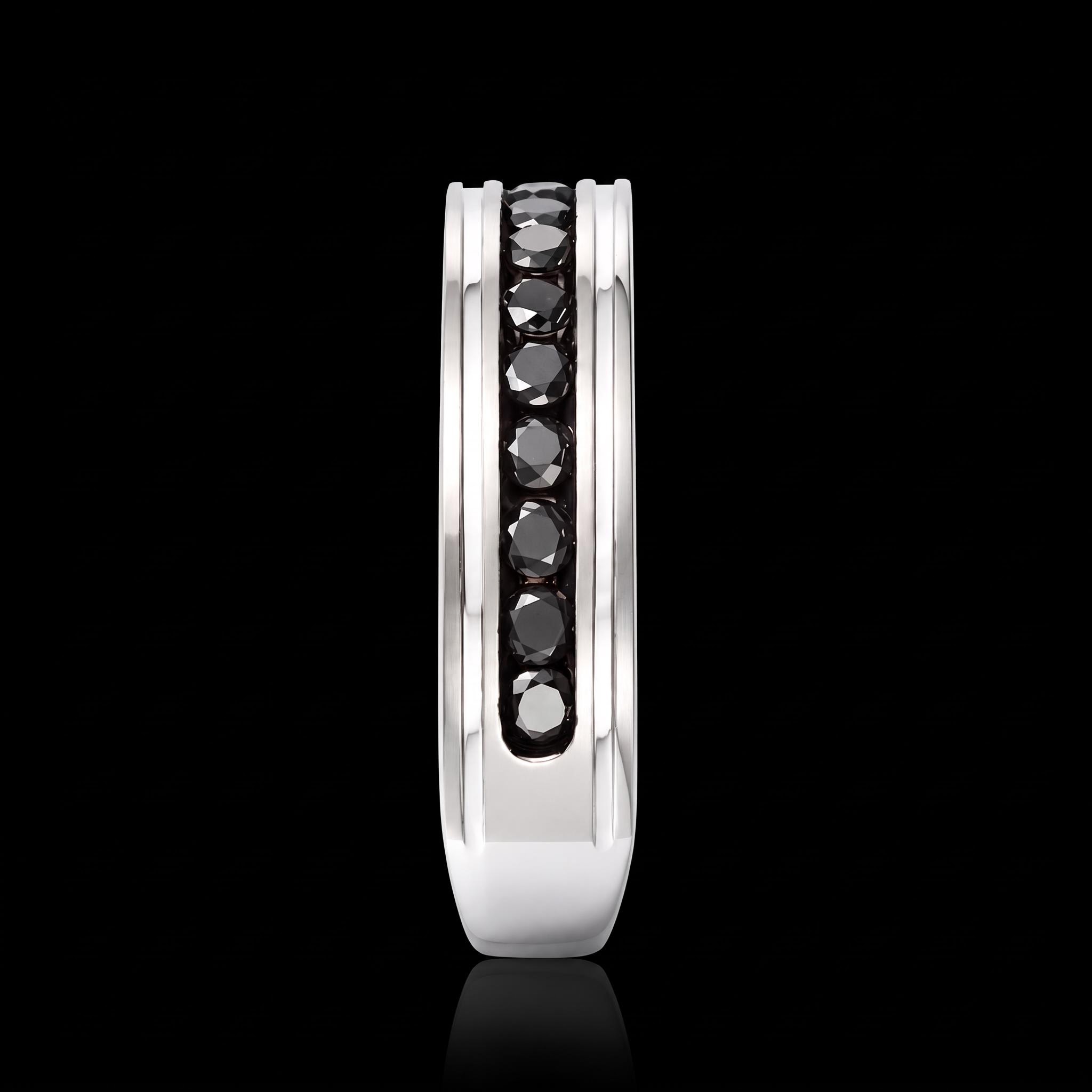 925 Silver & VVS1 Moissanite Black Diamond Band Ring 925 Silver & VVS1 Moissanite Black Diamond Band Ring