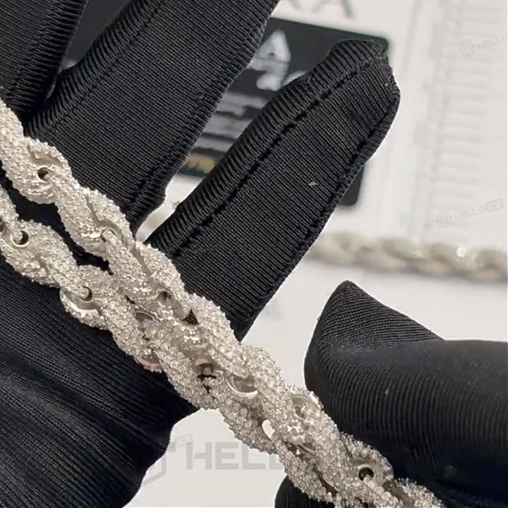 7.5mm 925 Silver & VVS1 Moissanite Rope Chain