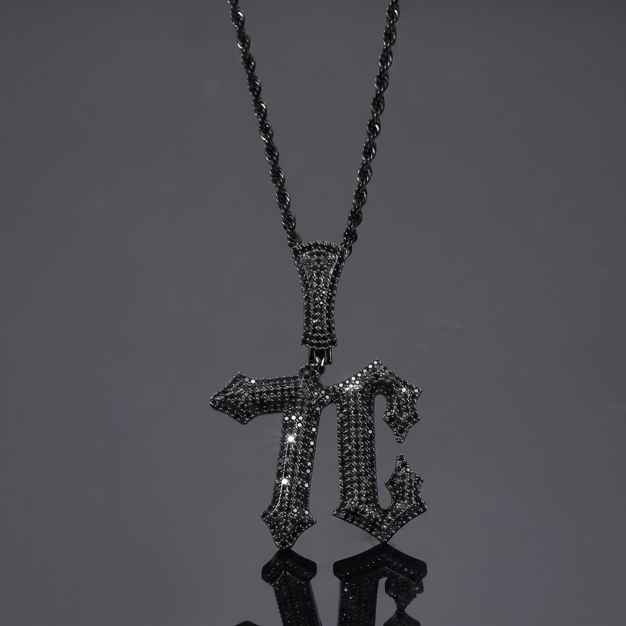 Iced Out Black Spiny Custom Name Pendant Iced Out Black Spiny Custom Name Pendant