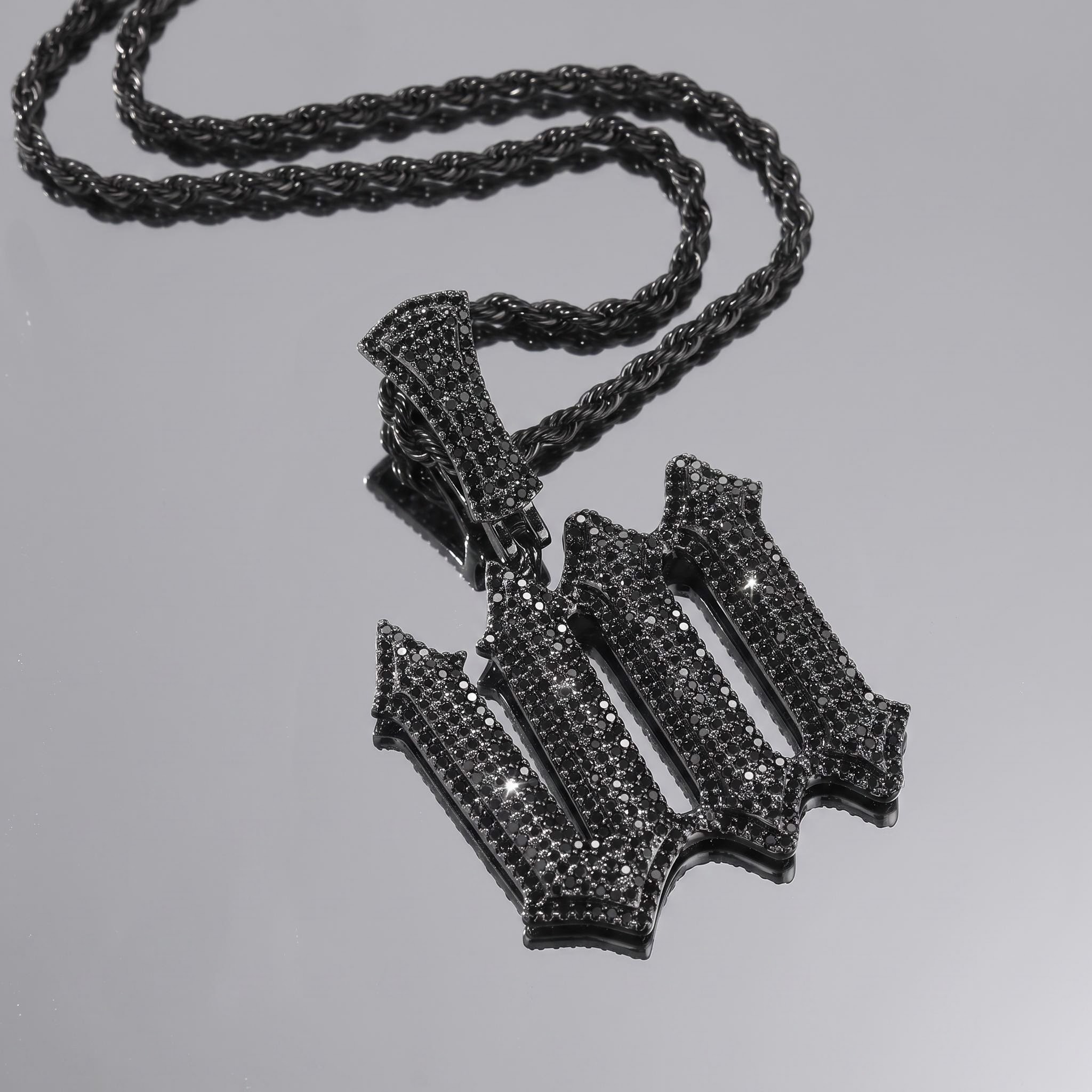 Iced Out Black Spiny Custom Name Pendant Iced Out Black Spiny Custom Name Pendant