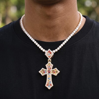 Iced Out Cross Pendant
