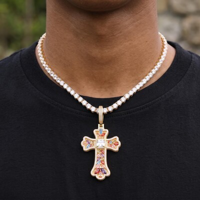 Iced Out Cross Pendant