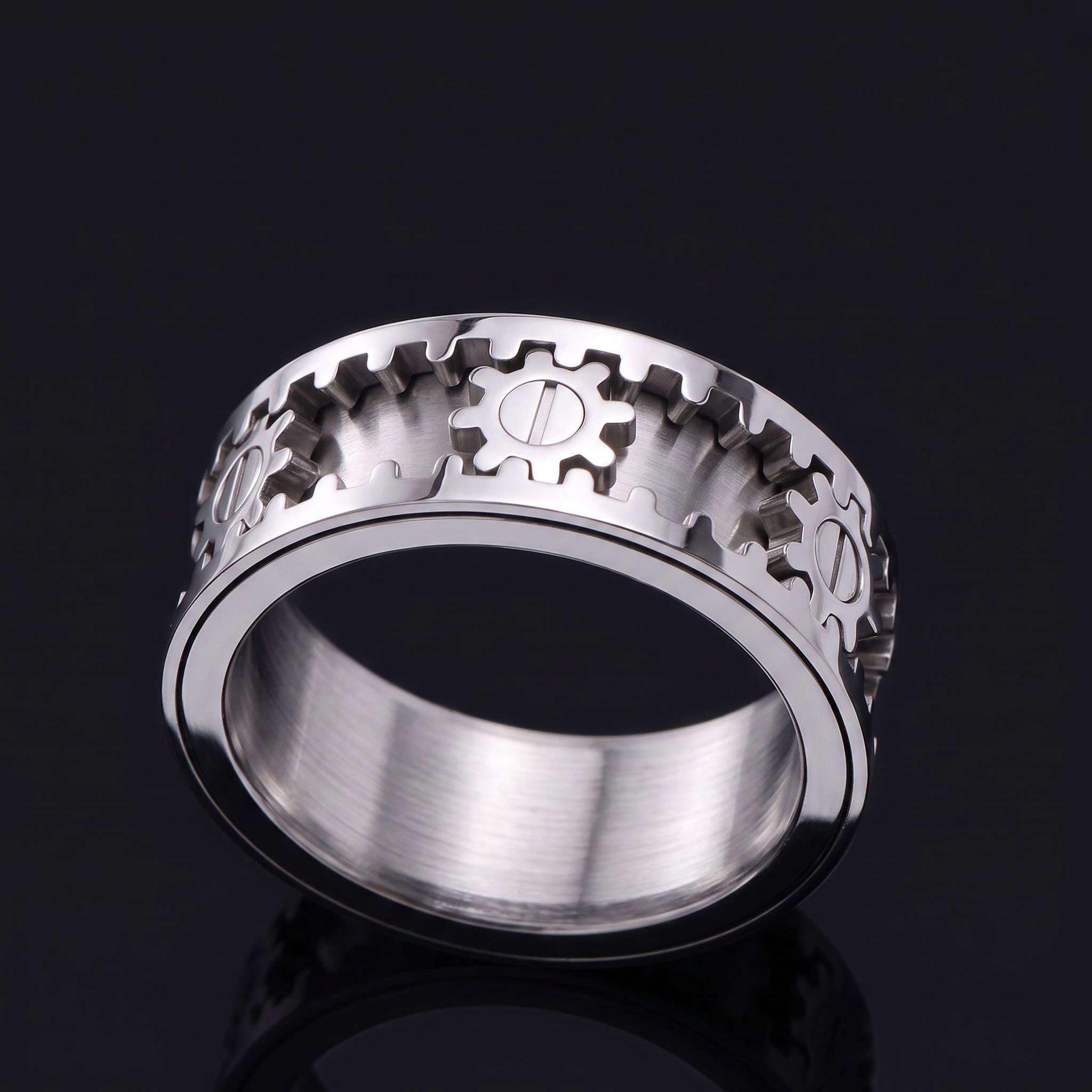 Stainless Steel Gear Spinner Ring Stainless Steel Gear Spinner Ring