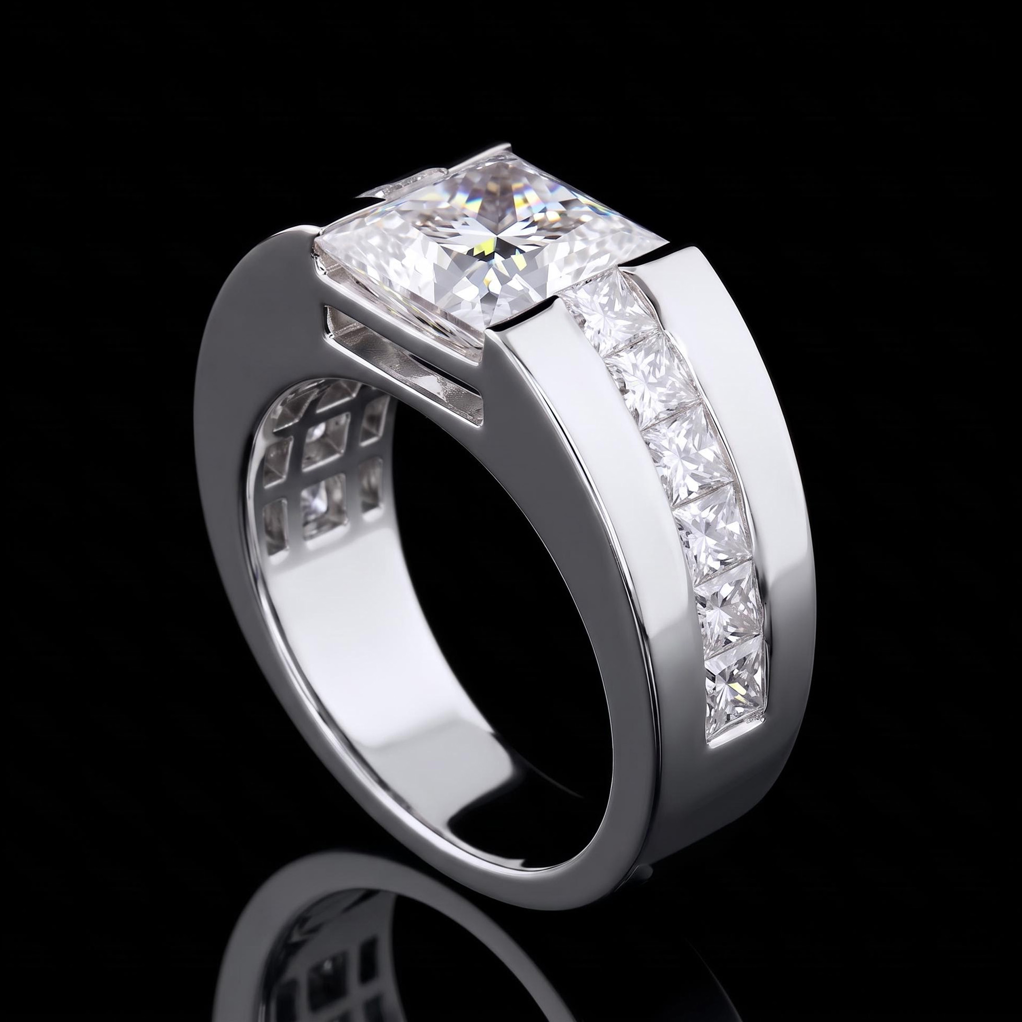 Iced Out Princess Cut Statement Ring Iced Out Princess Cut Statement Ring