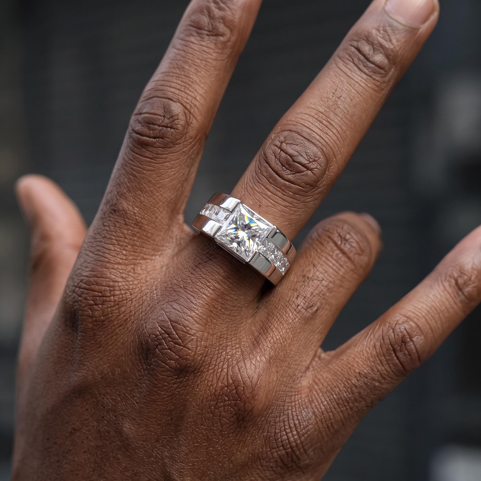 Iced Out Princess Cut Statement Ring Iced Out Princess Cut Statement Ring