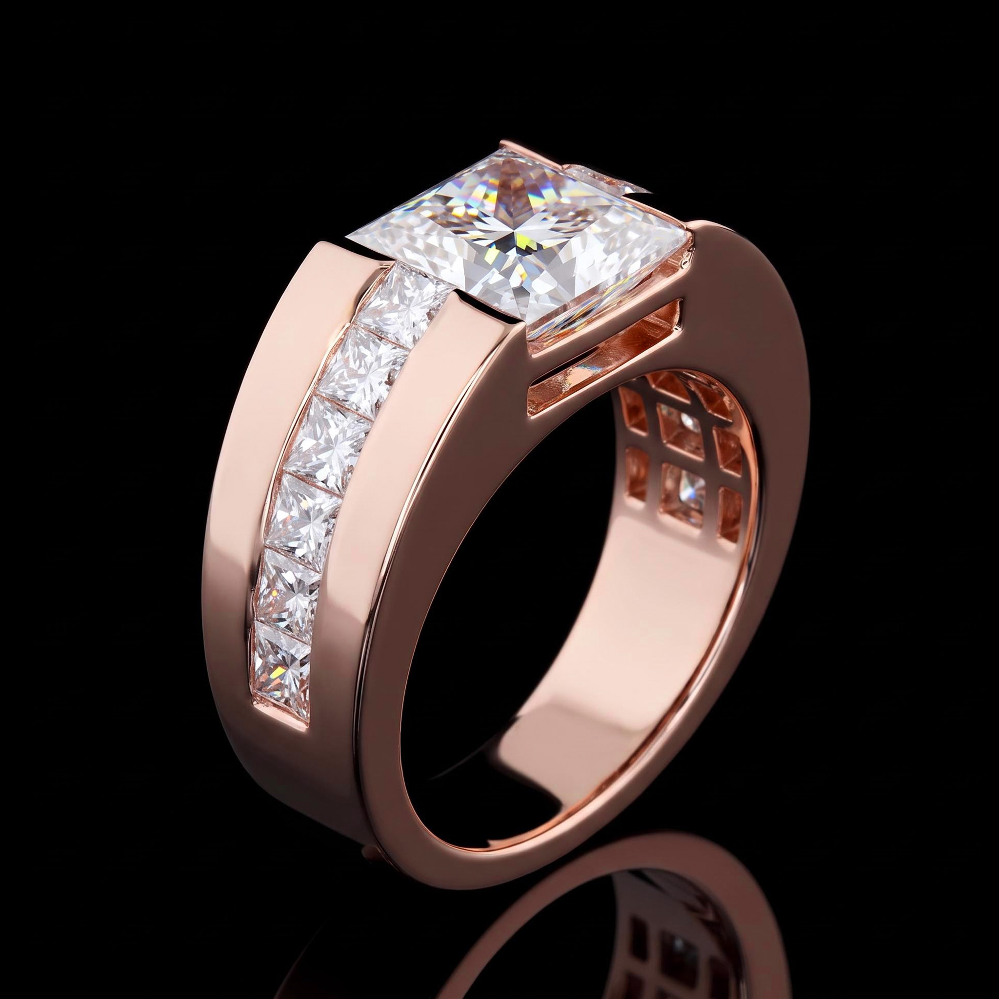 Iced Out Princess Cut Statement Ring Iced Out Princess Cut Statement Ring