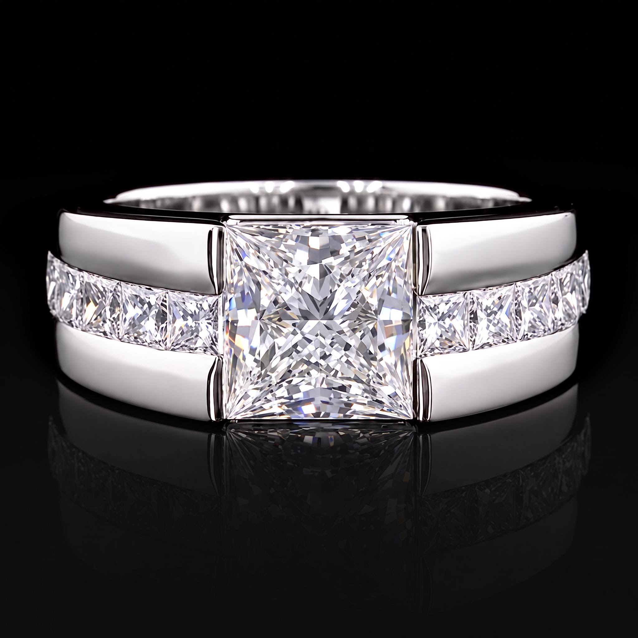 Iced Out Princess Cut Statement Ring Iced Out Princess Cut Statement Ring