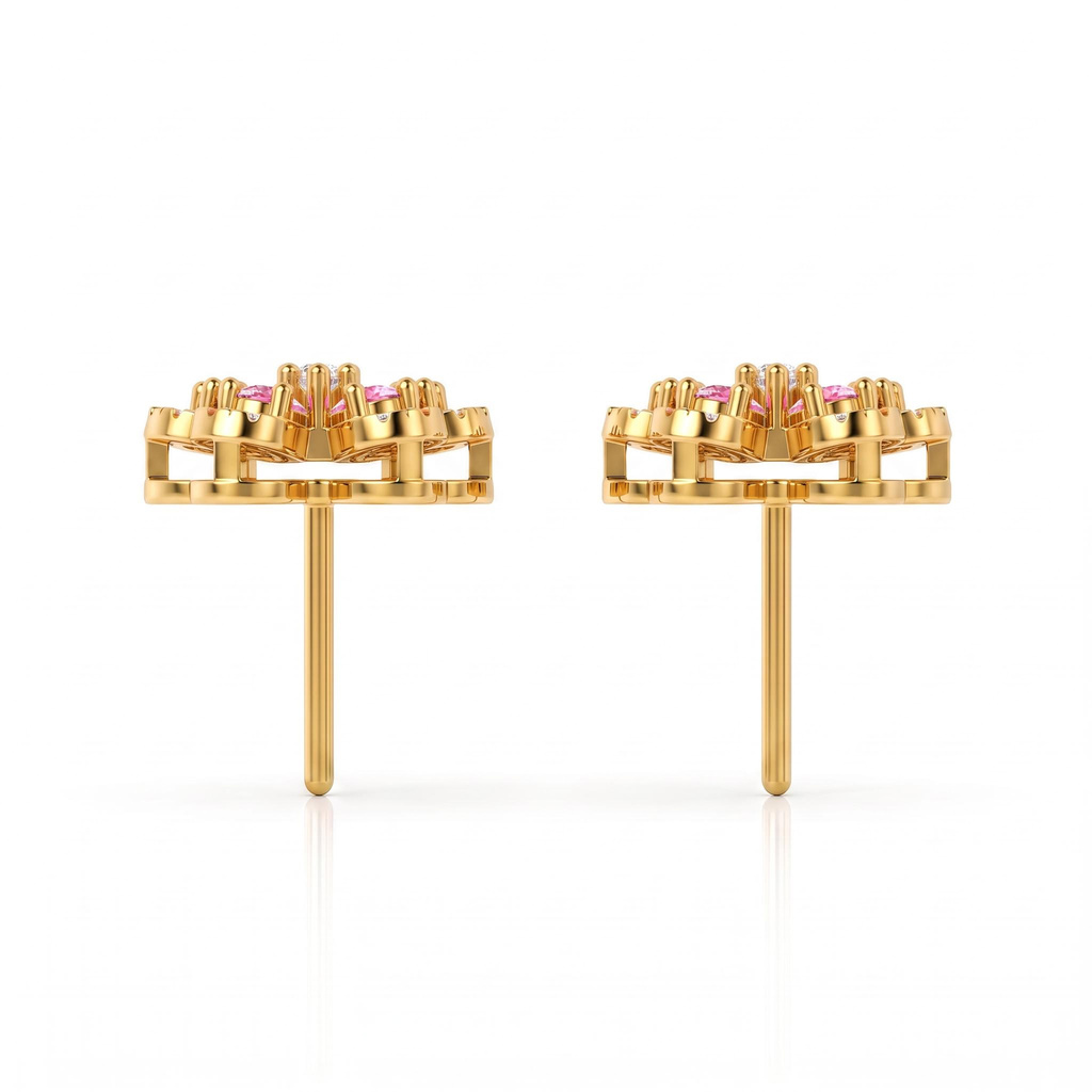 0.77 ct.tw. Four Leaf Clover Pink Pear Cut Stud Earrings 0.77 ct.tw. Four Leaf Clover Pink Pear Cut Stud Earrings