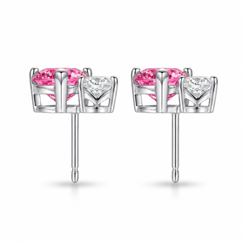 1.7 ct.tw. Personalized Birthstone Double Heart Cut Stud Earrings 1.7 ct.tw. Personalized Birthstone Double Heart Cut Stud Earrings
