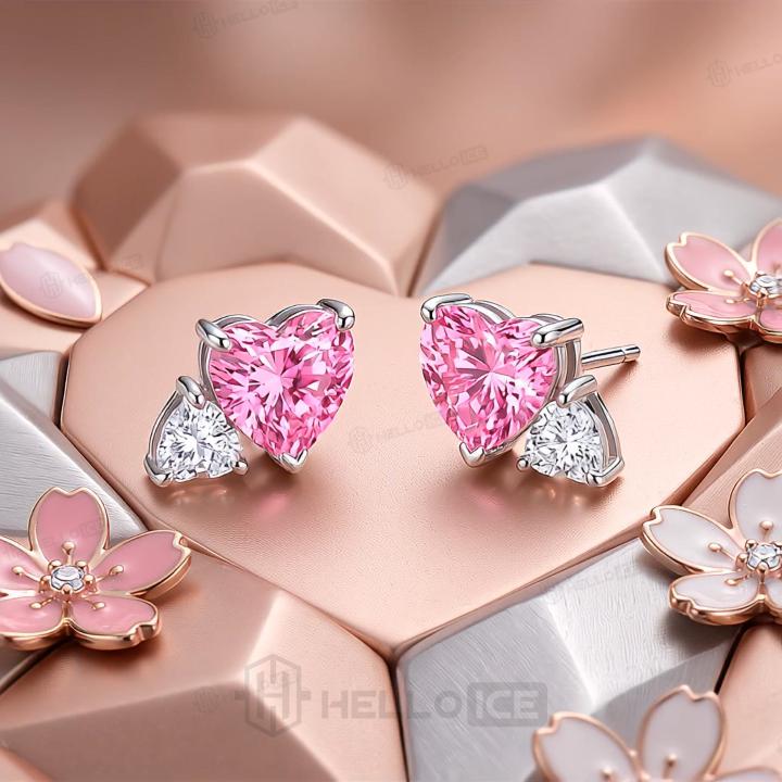 1.7 ct.tw. Personalized Birthstone Double Heart Cut Stud Earrings 1.7 ct.tw. Personalized Birthstone Double Heart Cut Stud Earrings