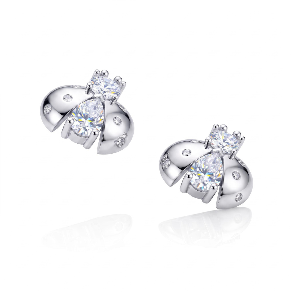 1.38 ct.tw. Cute Ladybug Multi-cut Stud Earrings 1.38 ct.tw. Cute Ladybug Multi-cut Stud Earrings